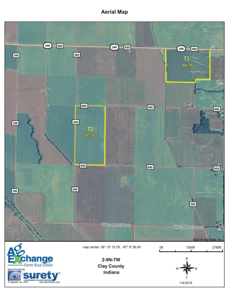 Farm Land Auction ,+/ 64 Acres, Clay County IN. Illinois & Indiana