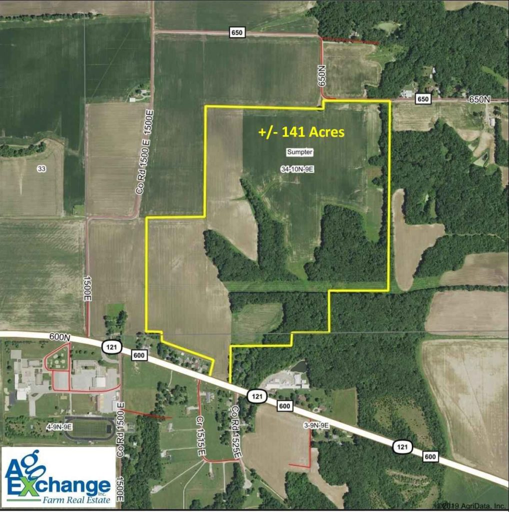 141 Acres Cumberland County IL Illinois & Indiana Farm Real Estate