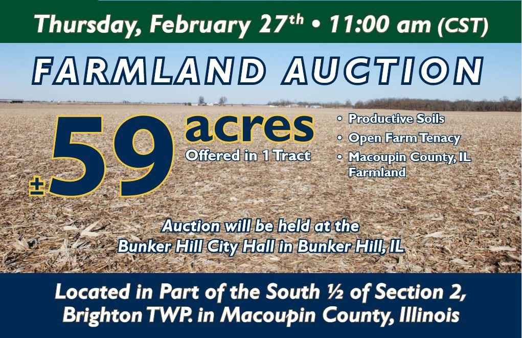 59 Acres, Macoupin County IL Farm Land Auction Illinois & Indiana