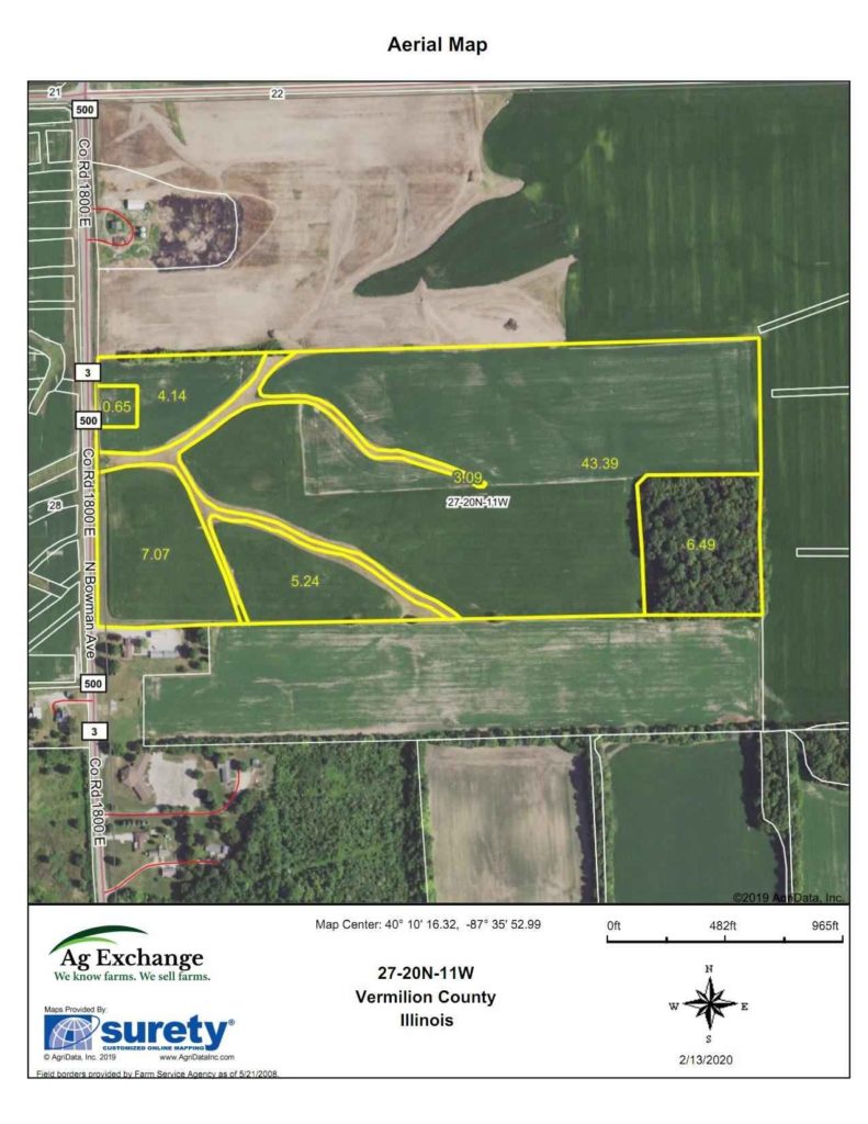 69 Acres, Vermilion County IL Illinois & Indiana Farm Real Estate