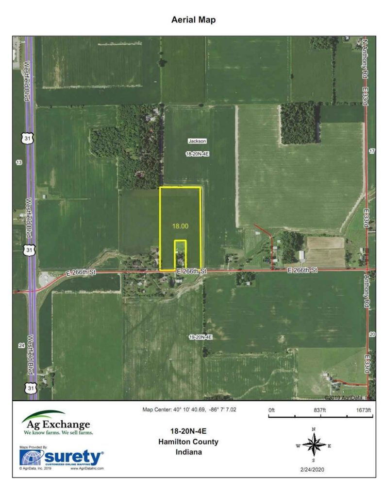18 Acres, Hamilton County IN Illinois & Indiana Farm Real Estate